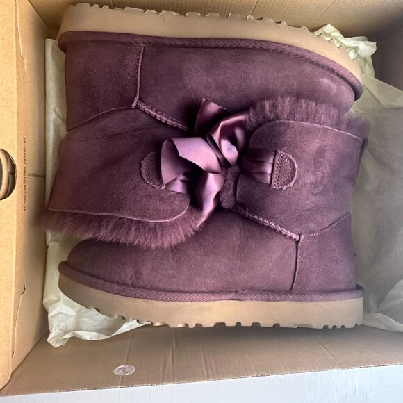 Gita Bow Mini Purple Booties - Picture 5 of 7